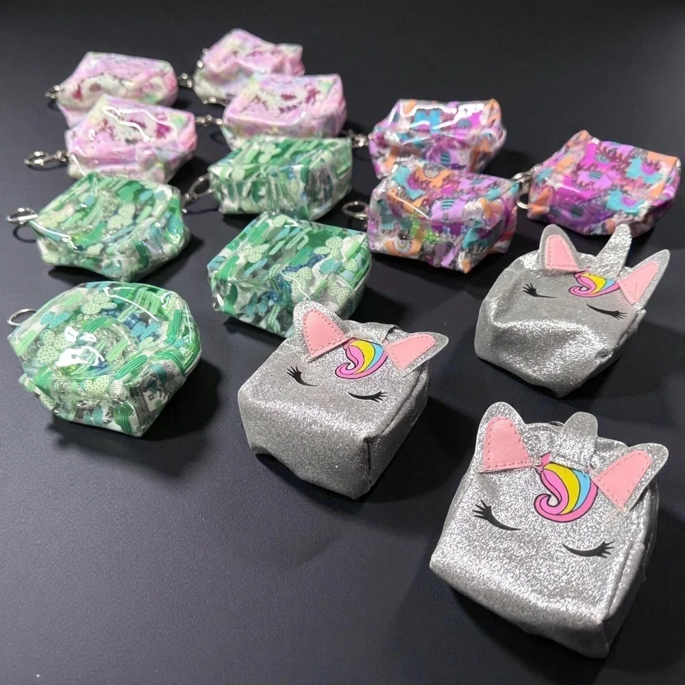 Adorable 14-Piece Keychain Set: Unicorn, Llama, Cactus Mini Backpacks & More!